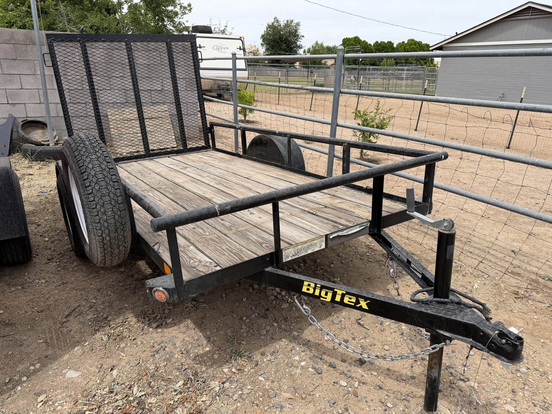 Big Tex 30SA utility trailer from the front corner
