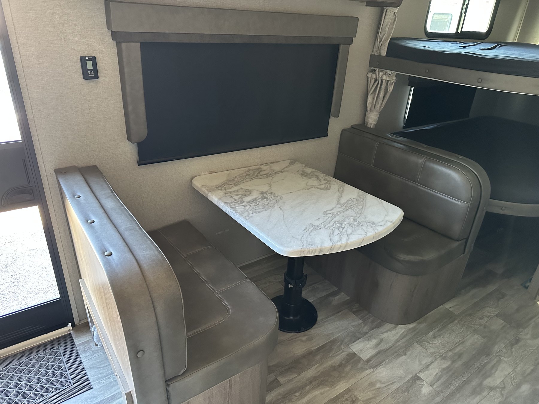 Dinette inside the travel trailer
